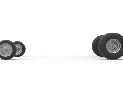 Wheel set of Vintage Front engine dragster V5 Scale 1 to 25 3D print model