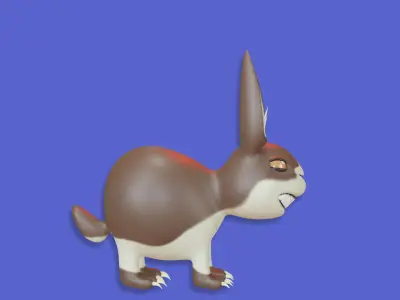 Bunny toon style 4 Low-poly 3D model