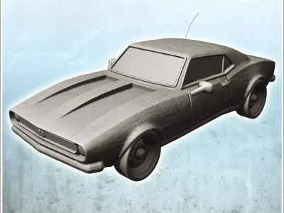 Chevrolet Camaro Z28 muscle car 2 - Modern WW2 WW1 World War Dia 3D print model