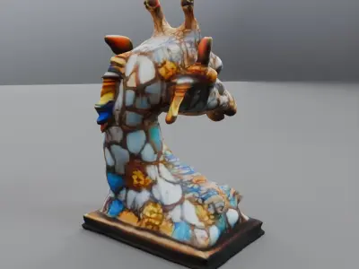 giraffe bust 3D model