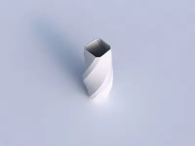 Vase rectangle with twisted bands 2 3D print model