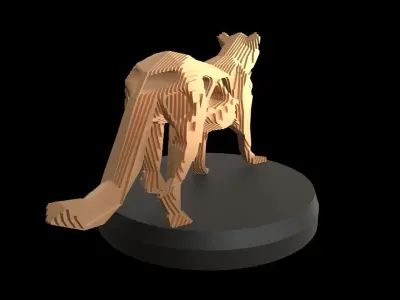 Parametric V Leopard Low-poly 3D model
