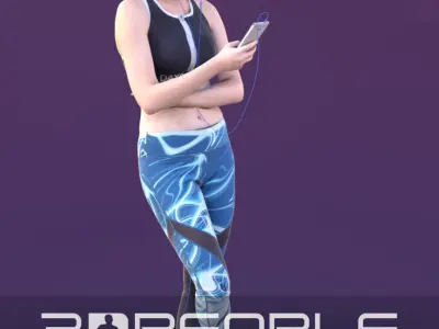 Valeska 10254 - Music Athletic Woman  Low-poly 3D model