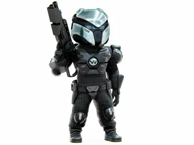 CYBER SOLDIER XC-700 Rigged for Unreal Engine - Unity - MIXAMO  3D model