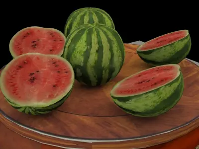Chinese display stand with watermelon  3D model