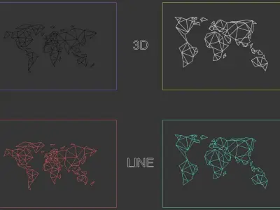 World Map Wall Decoration 3D model