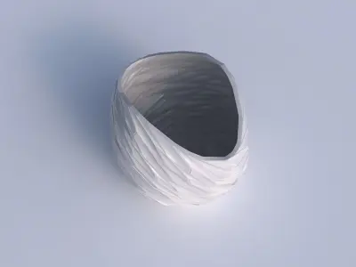 Bowl compressed 3 with fine twisted organic cells 3D print model