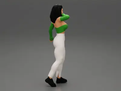 Beautiful lady in elegant bra and pants 3D print model