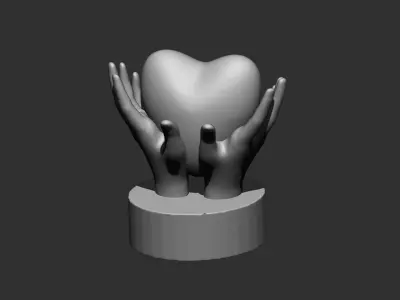 Full hands love 3D print model