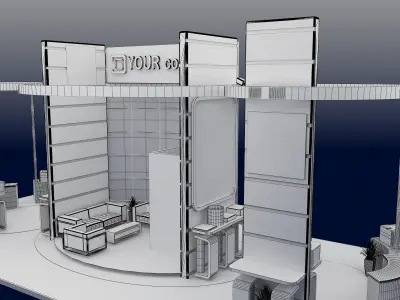 Booth Exhibition Stand a591a  3D model