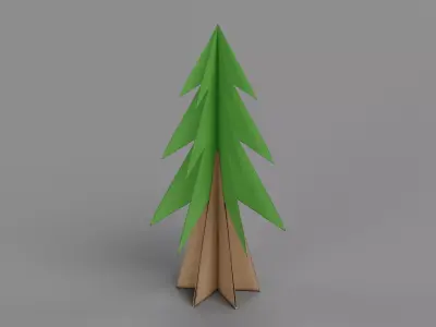 Paper Tree V4 Low-poly 3D model