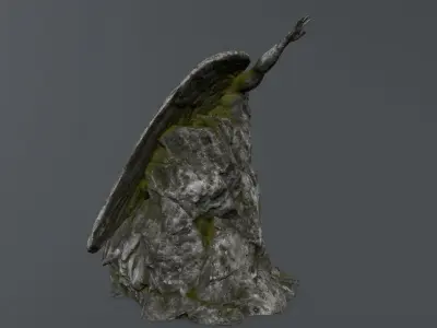 Man statue 1  Low-poly 3D model