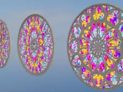Gothic Rosette Window Low-poly 3D model