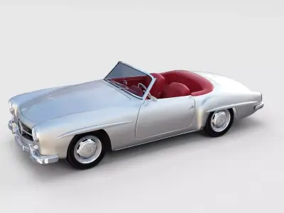 Mercedes 190SL with Interior rev 3D model