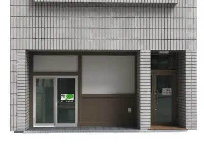 Asian Brick Building Free 3D model