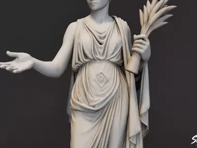 Demeter Statue  Low-poly 3D model