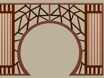 Chinese Classic Moon Gate  Style 1 3D model
