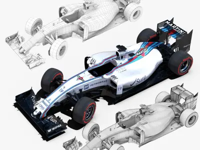 Williams FW38 car Low-poly 3D model