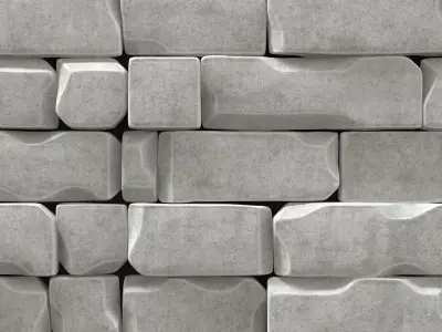 Wall brick splinter clay decor n1 3D model