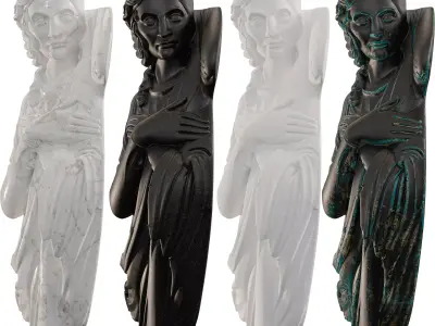 Wall Mounted Marble Angel Sculpture Classical Religious Low-poly 3D model