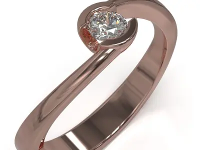 Solitaire ring 015ct 3D print model