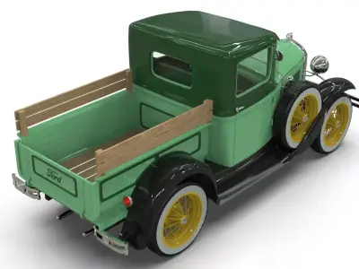 Vintage Pickup Truck 1930 Low-poly 3D model