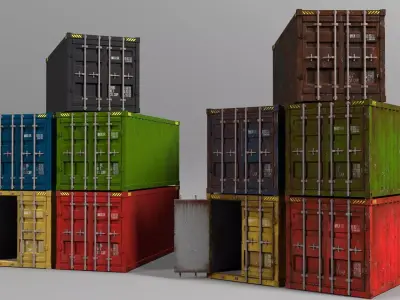 Container 3D model shipping Low-poly 3D model