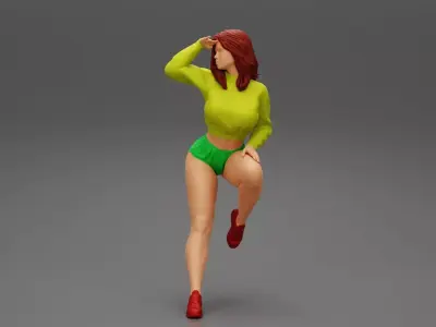 Sexy Pretty Girl sitting Wearing Short Mini 3D print model