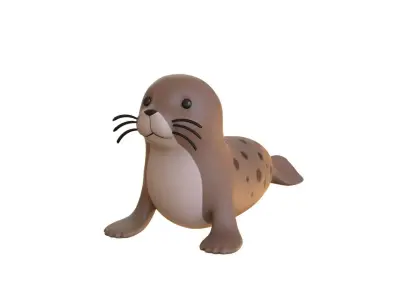 Cartoon Walrus Cute 3D model