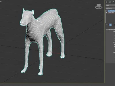 Low poly dog Low-poly 3D model order