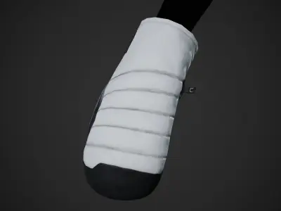 White And Black Snowboard Gloves Low-poly 3D model
