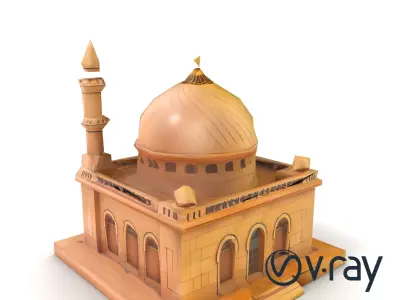 Detailed Mosque Architectural Model Pack Low-poly 3D model