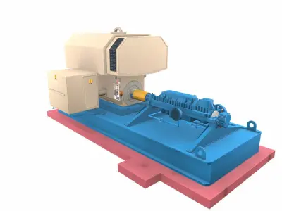 Boiler Feed Pump Model Low-poly 3D model