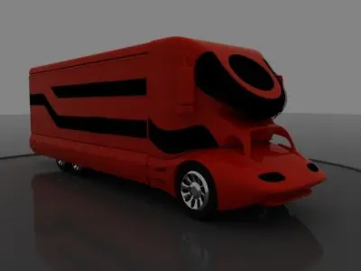 Tourist bus Low-poly 3D model