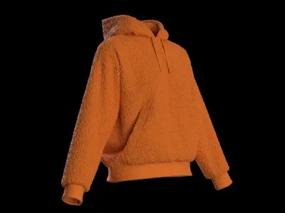 Female plush hoodie 3D model