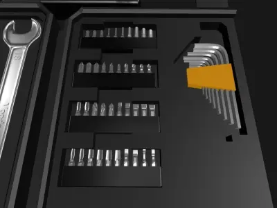 Vonder Toolbox - 110 tool pieces Low-poly 3D model
