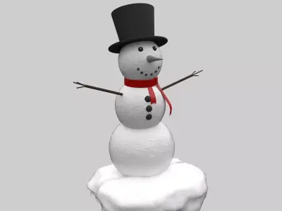Snowman Decoration Low-poly 3D model