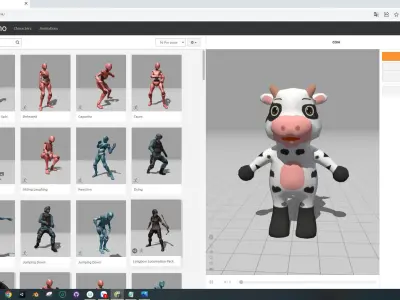 Character003 Animated Cow 3D Low-poly 3D model