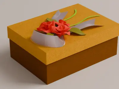 Package for Gift Yellow 150 x 210 x 80mm 3D model