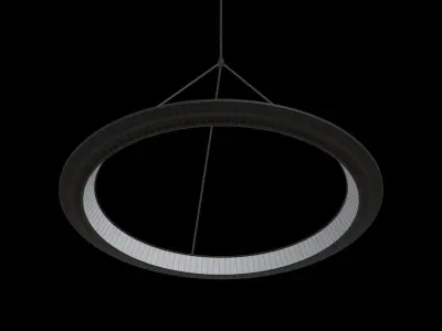 Black Circle Led Pendant Low-poly 3D model