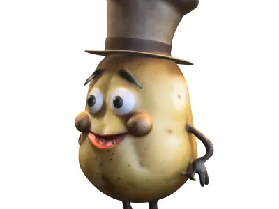 Potato Character for Games and Assets Low-poly 3D model
