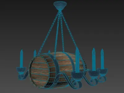 Barrel Lamp 3D  model 3D model