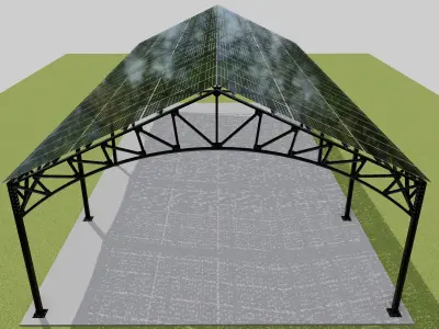 Steel Structure Warehouse - Type-6 3D model