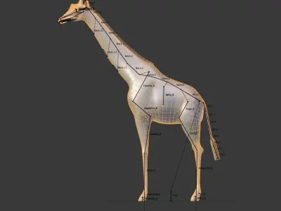 Giraffe with long legs Low-poly 3D model