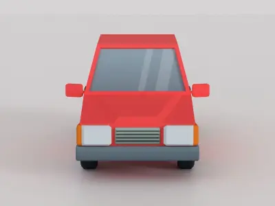 Cartoon Low Poly Car 02 - Sedan Low-poly 3D model