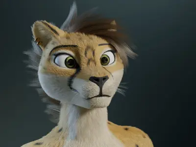 Jade Anthro Cheetah 3D model