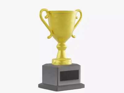 Gold Trophy 02 Low-poly 3D model