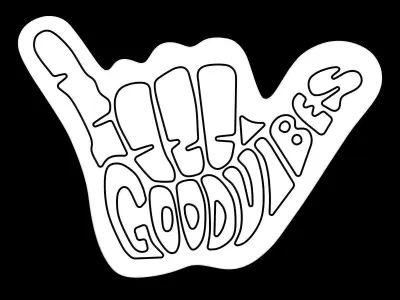 Good Vibes Neon Sign 3D model