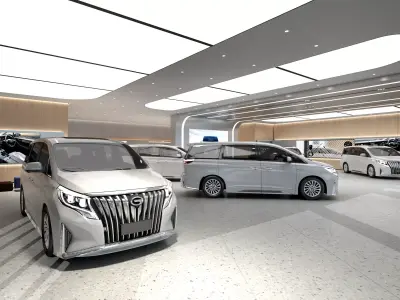 Automobile 4S Shop Low-poly 3D model