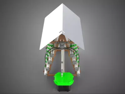 VERTICAL HYDROPONIC SOILLESS POT PLANT GROW WATER TANK RESERVOIR 3D model